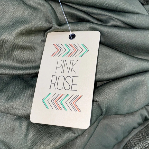 Pink Rose elegant moss green slip on dress size large new with tags - Picture 5 of 8